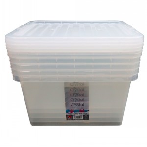 Wham Crystal Plastic Storage Box & Lid Size 12 (37 Litre)